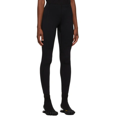 Shop Balenciaga Black Fleece Scuba Leggings In 1000 Black