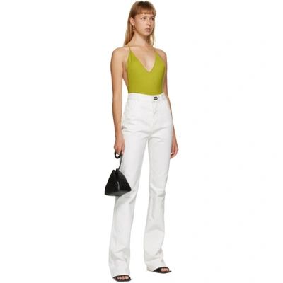 Shop Bottega Veneta Green Cashmere Bodysuit In 7275 Kiwi