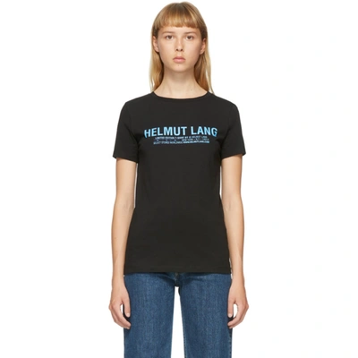 Shop Helmut Lang Black Logo T-shirt In Blk/babyblu