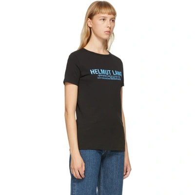 Shop Helmut Lang Black Logo T-shirt In Blk/babyblu