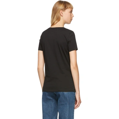 Shop Helmut Lang Black Logo T-shirt In Blk/babyblu