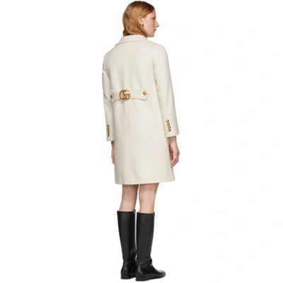 Shop Gucci Off-white Wool Single-breasted Coat In 9205 Garden