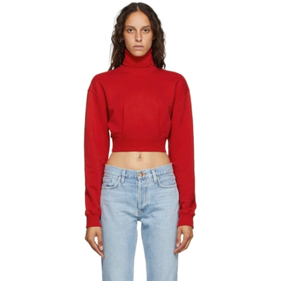 Shop Opening Ceremony Red Self-tie Cropped Turtleneck In Dragon Red