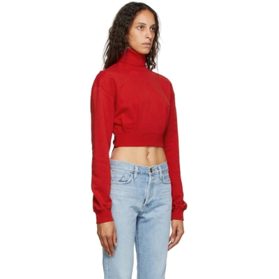 Shop Opening Ceremony Red Self-tie Cropped Turtleneck In Dragon Red