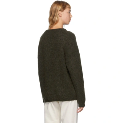 Shop Acne Studios Green Wool & Mohair Oversized Sweater In Olive Green