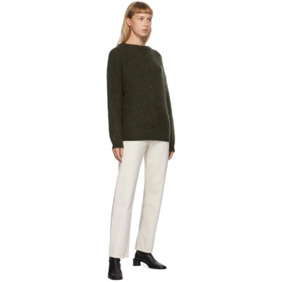 Shop Acne Studios Green Wool & Mohair Oversized Sweater In Olive Green