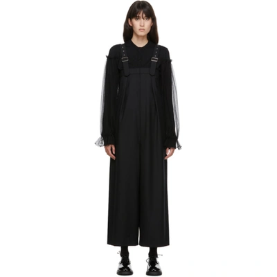 Shop Noir Kei Ninomiya Black Trouser Suspender Jumpsuit In 1 Black