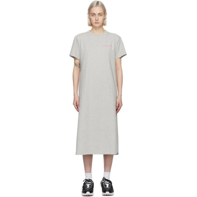 Shop Helmut Lang Grey T Dress In Ueh Vapor Heather