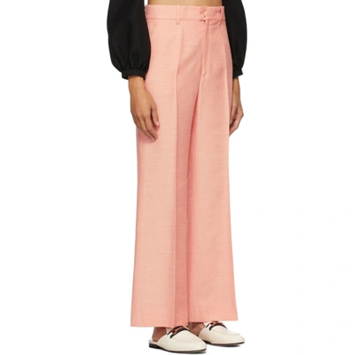 Shop Gucci Pink ' Orgasmique' Wide Trousers In 5260 Pink