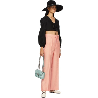 Shop Gucci Pink ' Orgasmique' Wide Trousers In 5260 Pink