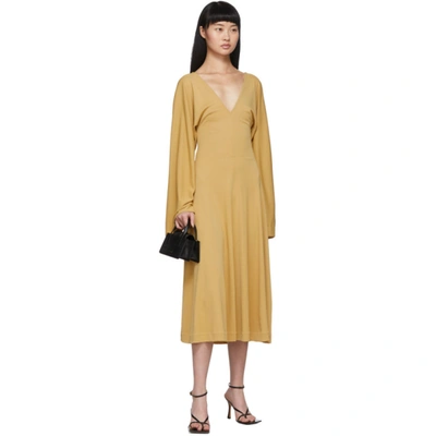 Shop Totême Yellow Bolbec Dress In 820 Oat