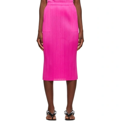 Shop Issey Miyake Pink New Colorful Basics 2 Mid-length Skirt In 22 Pink