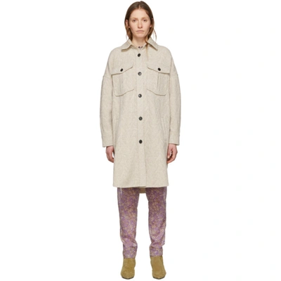 Shop Isabel Marant Étoile Isabel Marant Etoile Off-white Wool Obira Coat In 23ec Ecru