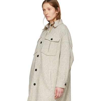 Shop Isabel Marant Étoile Isabel Marant Etoile Off-white Wool Obira Coat In 23ec Ecru