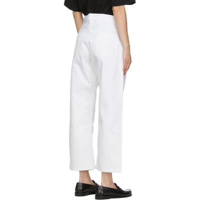 Shop Studio Nicholson White Denim Ruthe Selvedge Jeans In Optic White