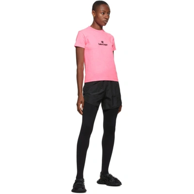 Shop Balenciaga Pink Sponsor Logo T-shirt In 5764 Bubble