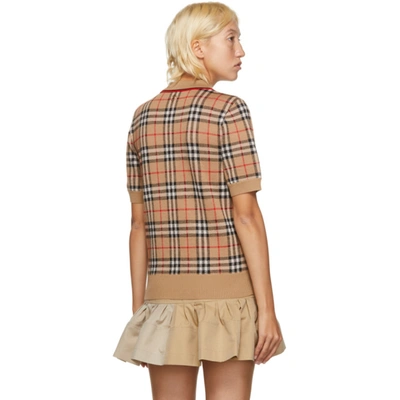 Shop Burberry Beige Vintage Check Chatterton Polo In A7026 Beige