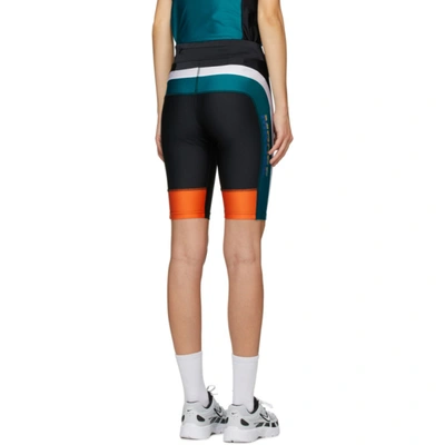 Shop Martine Rose Ssense Exclusive Black & Green Cycling Shorts In Jade Matt