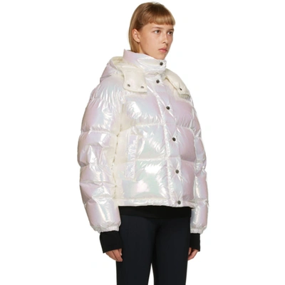 Shop Moncler White Down Iridescent Daos Jacket In 070 Iridesc