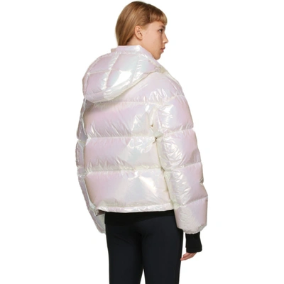 Shop Moncler White Down Iridescent Daos Jacket In 070 Iridesc