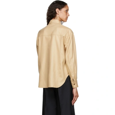 Shop Lvir Tan Wool Oversized Shirt In Beige