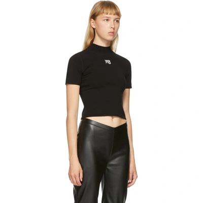 Shop Alexander Wang T Black Logo Patch T-shirt In 001 Black