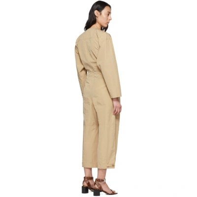 Shop Givenchy Beige Cargo Jumpsuit In 292 Beige