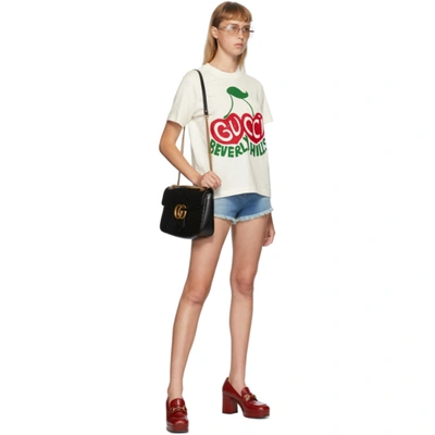 Shop Gucci Blue Denim Cherry Shorts In 4447 Blue/m