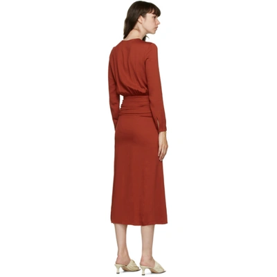 Shop Christopher Esber Red Cummerbund Orbit Dress In Terra/red