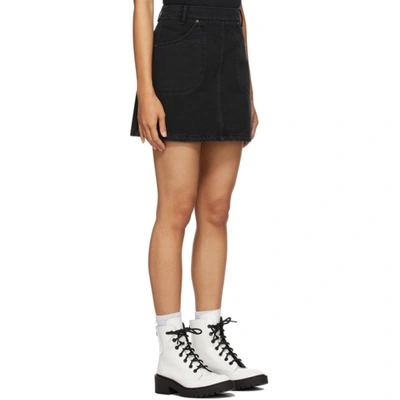 Shop Kenzo Black Denim Miniskirt In 99 Black