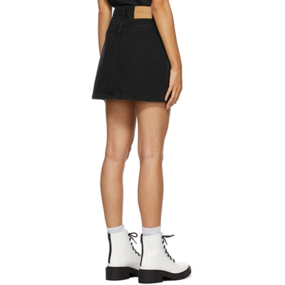 Shop Kenzo Black Denim Miniskirt In 99 Black