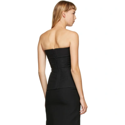 Shop Valentino Black Wool & Silk Crepe Bustier In 0no Black