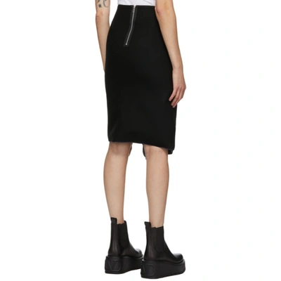 Shop Sacai Black Wool Draped Skirt In 001 Black