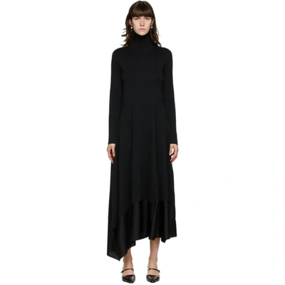 Shop Jil Sander Black Asymmetric Hem Dress In 001 - Black