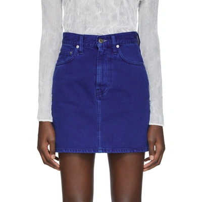 Shop Helmut Lang Blue Denim Miniskirt In Accl Azurit