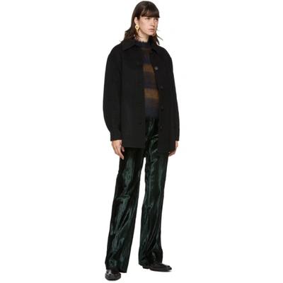 Shop Acne Studios Black Wool Over Shirt Jacket