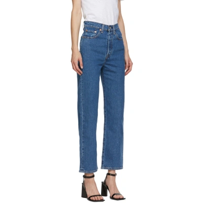 Shop Levi's Blue Ribcage Straight Ankle Jeans In Georgie