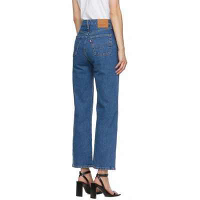Shop Levi's Blue Ribcage Straight Ankle Jeans In Georgie