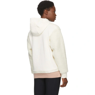 Shop Moncler White Sherpa Sweater In 036 White