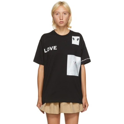 Shop Burberry Black Carrick Love T-shirt In A1189 Black
