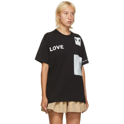 Shop Burberry Black Carrick Love T-shirt In A1189 Black