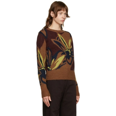 Shop Dries Van Noten Brown Floral Oversized Sweater In 701 Rust