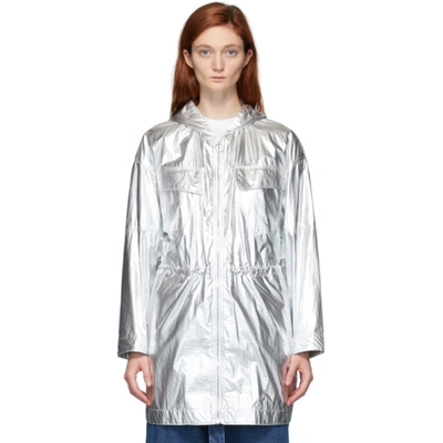 Shop Stella Mccartney Silver Noelia Parka Jacket In 8000 Silver