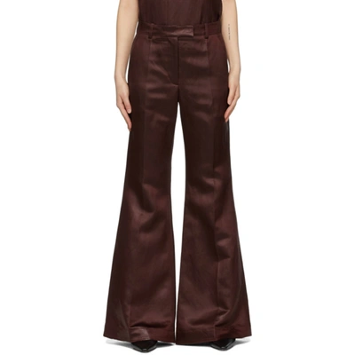 Shop Joseph Burgundy Linen Tana Trousers In 0640 Merlot