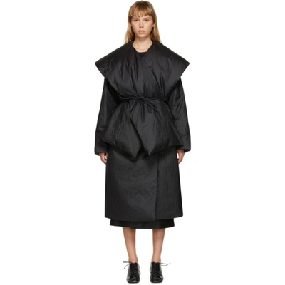 Shop Amomento Black Down Detachable Muffler Puffer Coat