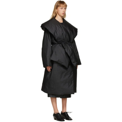 Shop Amomento Black Down Detachable Muffler Puffer Coat