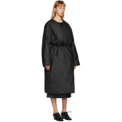 Shop Amomento Black Down Detachable Muffler Puffer Coat
