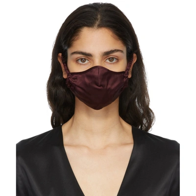 Shop Fleur Du Mal Ssense Exclusive Burgundy Silk Face Mask In Maroon