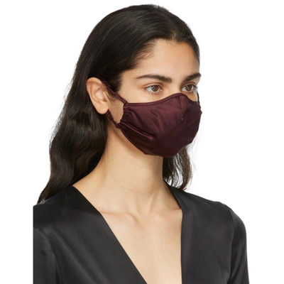 Shop Fleur Du Mal Ssense Exclusive Burgundy Silk Face Mask In Maroon