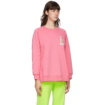 Shop Moschino Pink Teddy Tulle Sweater In V3207 Fucsi